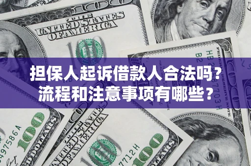 武汉担保人起诉借款人合法吗？流程和注意事项有哪些？