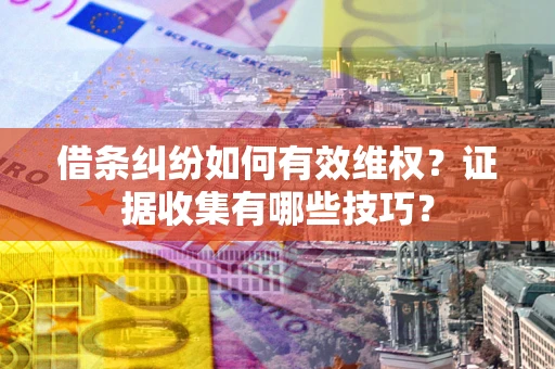 武汉借条纠纷如何有效维权？证据收集有哪些技巧？