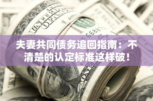 武汉夫妻共同债务追回指南：不清楚的认定标准这样破！