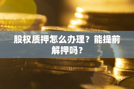 武汉股权质押怎么办理？能提前解押吗？